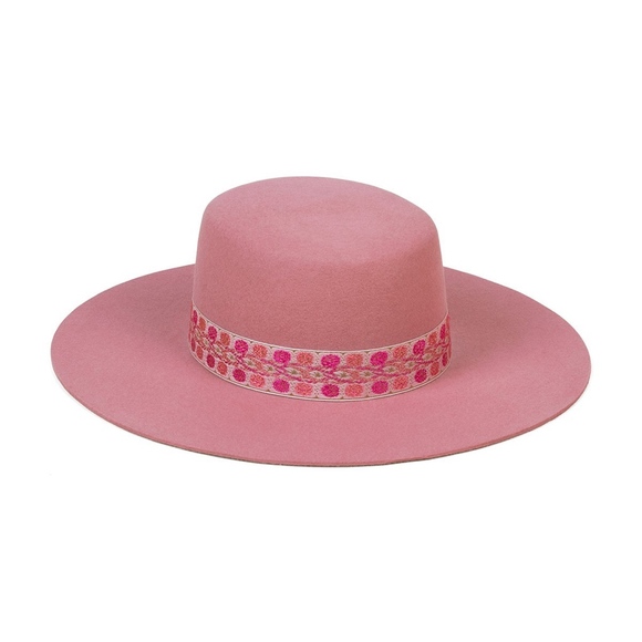 Lack Of Color Sierra Rose Full Brim Pink Wool Hat